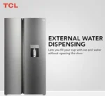 TCL P774SBGWD 595L Side by Side Refrigerator with Water Dispenser - Image 3